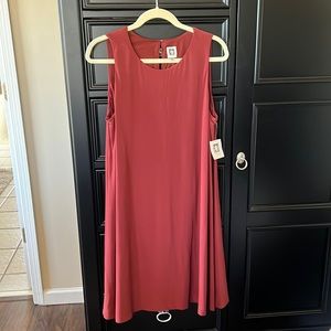 NWT Anne Klein pepper berry sleeveless trapeze dress size 14